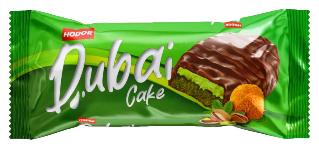 Hodor Dubai Cake Kakao Kaplamalı Antep Fıstığı Aromalı Sos Dolgulu Kadayıflı Kek