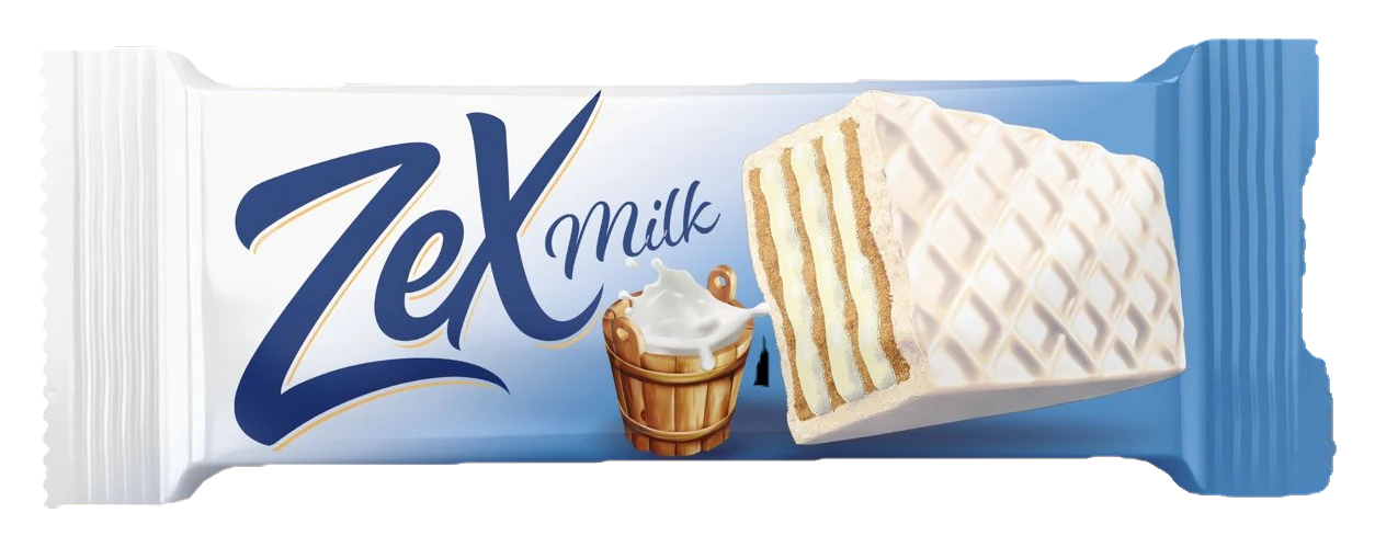 Zex Milk Beyaz Kaplamalı Kremalı Gofret