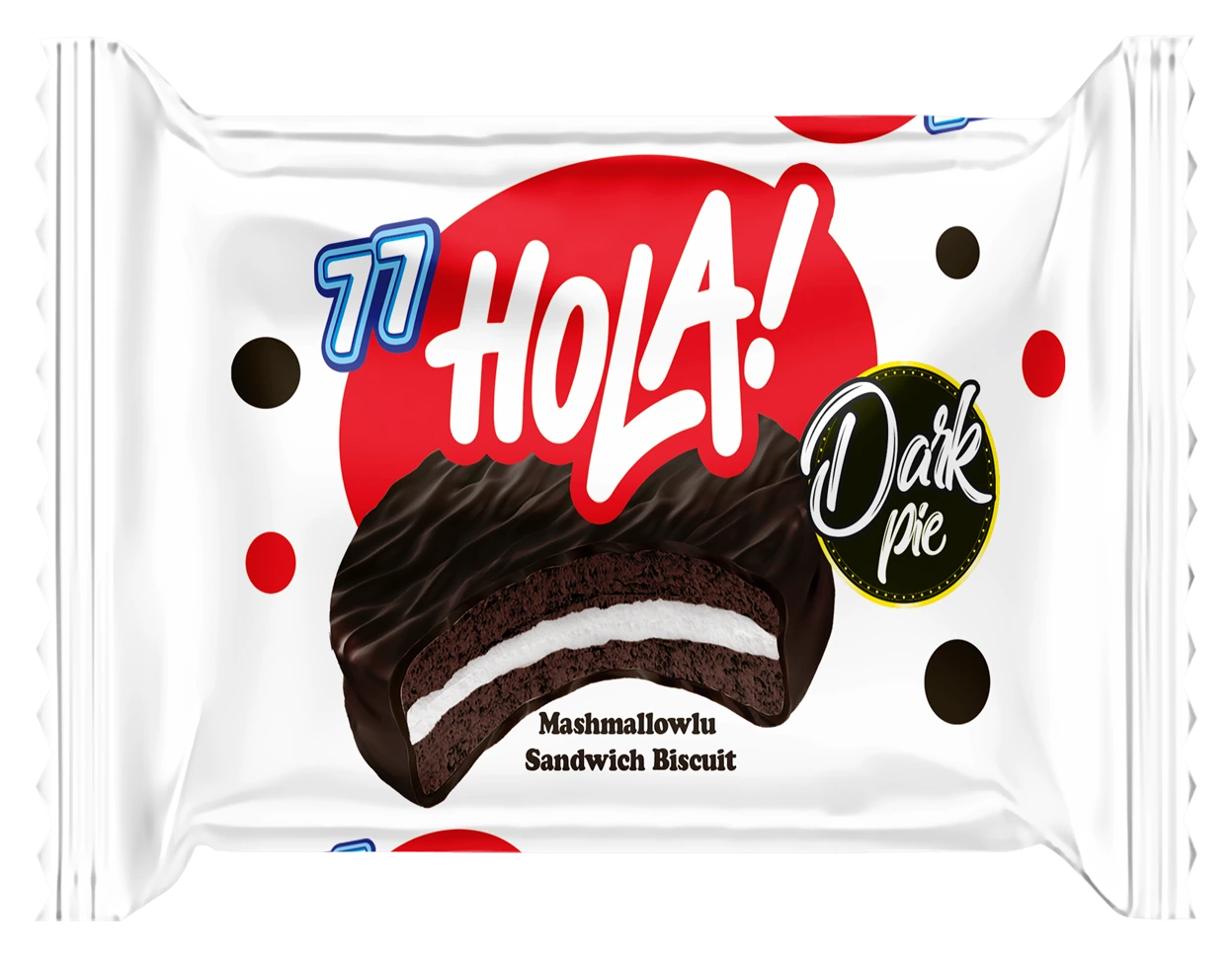 Hola Dark Kakao Kaplamalı Marshmallow Sandviç Bisküvi