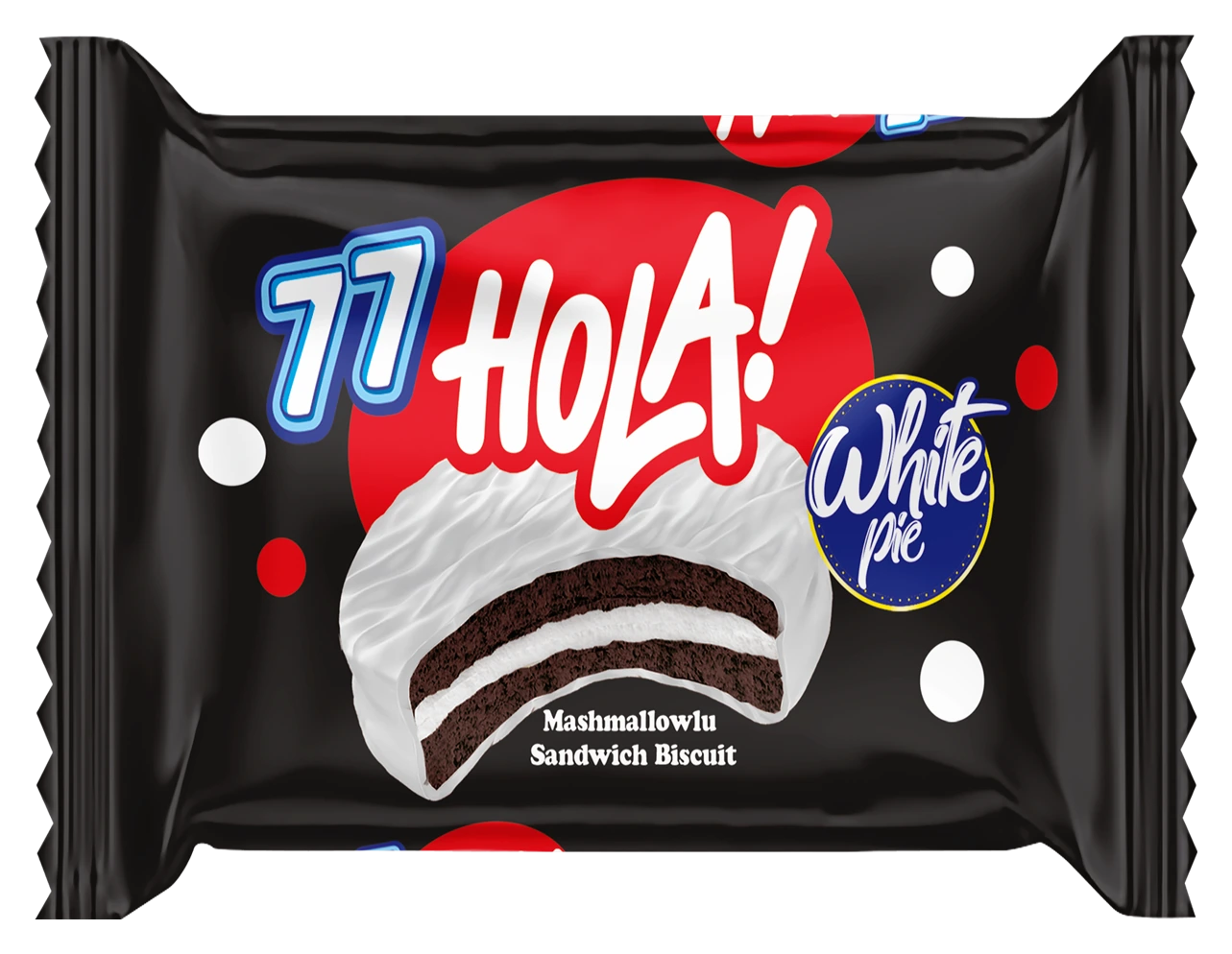 Hola White Beyaz Kaplamalı Marshmallow Sandviç Bisküvi