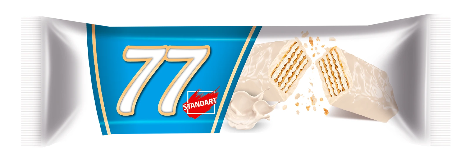 77 Standart Beyaz Kaplamalı Krema Dolu Gofret