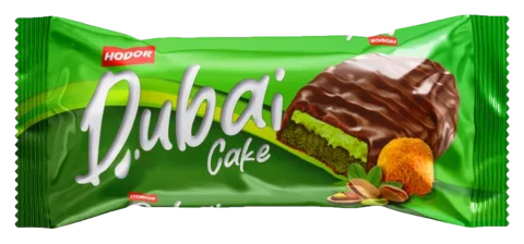 Hodor Dubai Cake Kakao Kaplamalı Antep Fıstığı Aromalı Sos Dolgulu Kadayıflı Kek