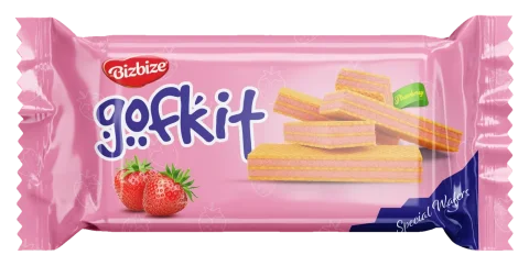 Gofkit Çilek Aromalı Kremalı Gofret
