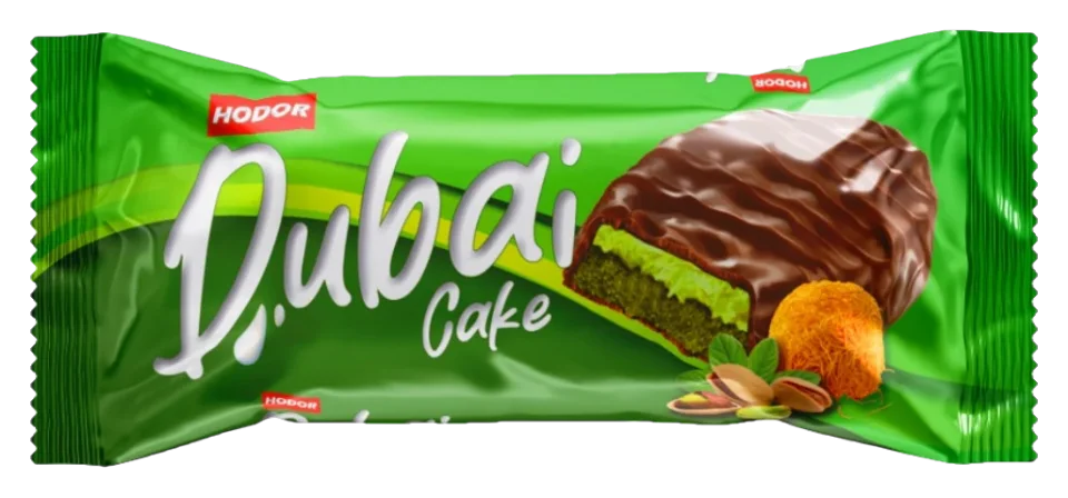 Hodor Dubai Cake Kakao Kaplamalı Antep Fıstığı Aromalı Sos Dolgulu Kadayıflı Kek